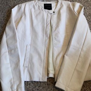 White faux leather jacket